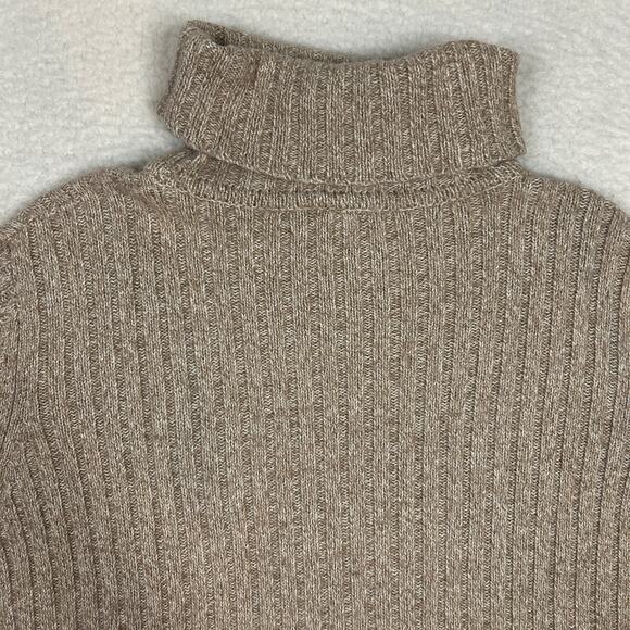 Sundance Size L Angora Turtleneck Sweater Rib Knit Neutral Minimalist Vintage - Picture 5 of 9